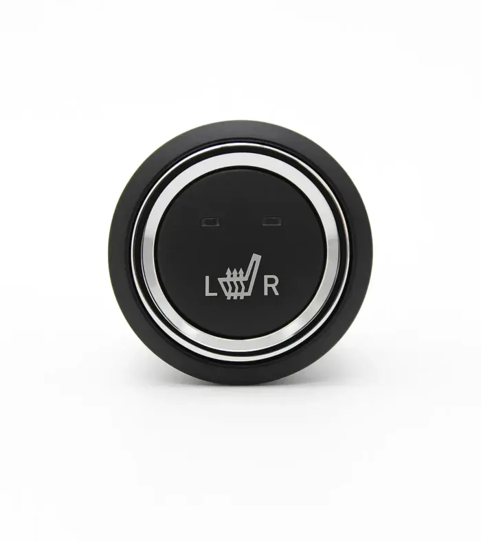 Dual seat heater switch with left and right control for automotive seat heating systems.