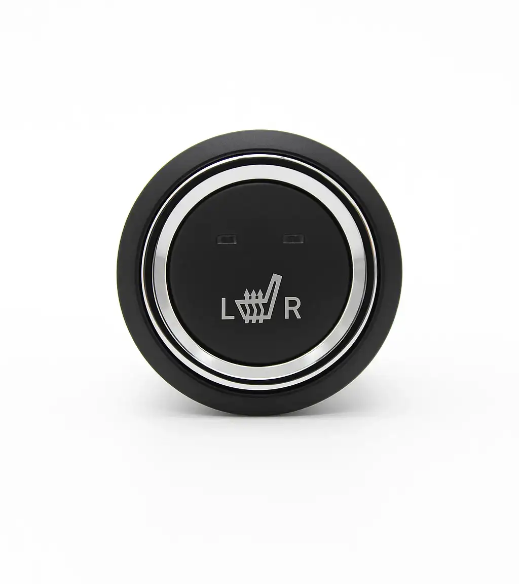 Dual seat heater switch with left and right control for automotive seat heating systems.