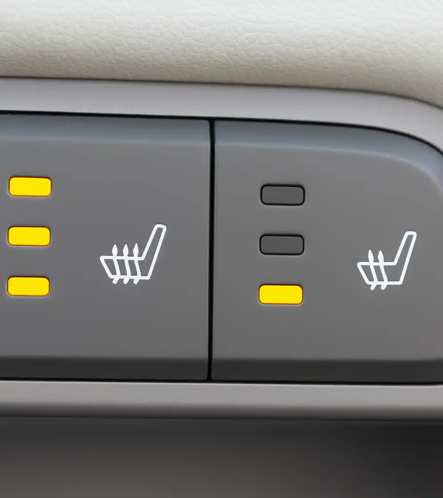 Car seat heater button indicator lights – Lucky Driver automotive comfort system